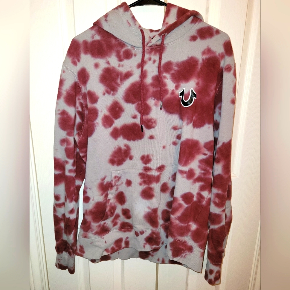 True Religion Sweatshirt Men 2xl Tie Dye Horseshoe Logo Sunset Pullover Hoodie